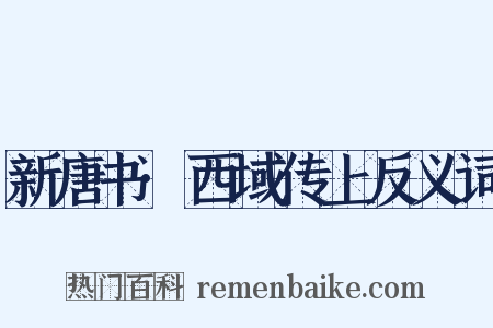新唐书·西域传上反义词是什么意思的图片
